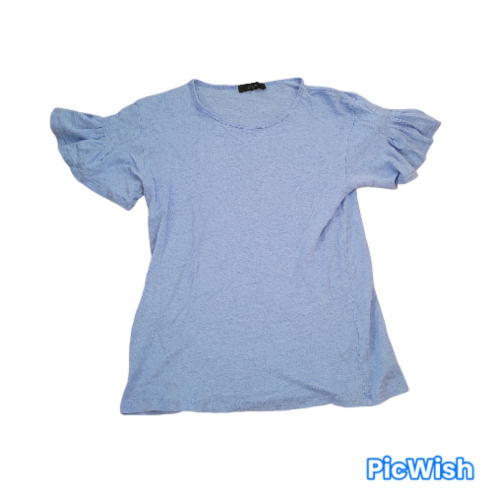 J Crew Linen Blend Ruffle Sleeve Top